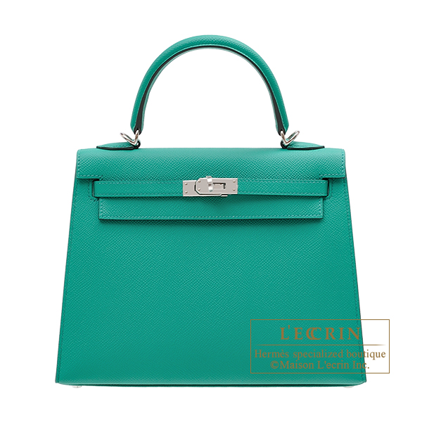 Hermes　Kelly bag 25　Sellier　Vert verone　Epsom leather　Silver hardware