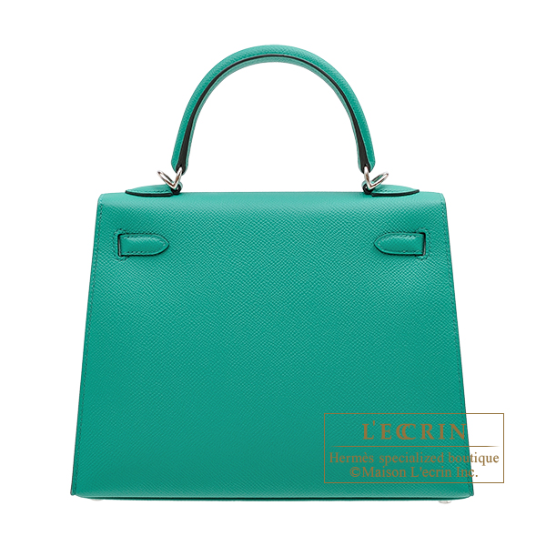 Hermes Kelly Pochette Vert Verone Ostrich Gold Hardware