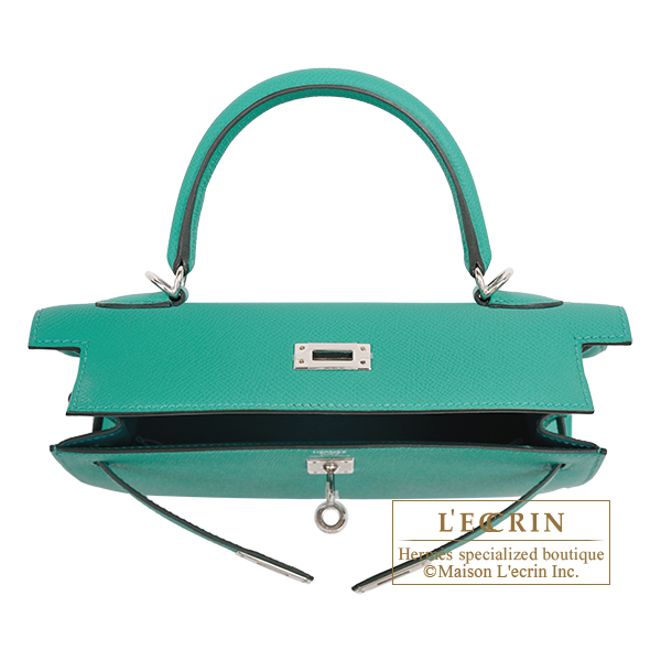 Hermes Kelly Pochette Vert Verone Ostrich Gold Hardware