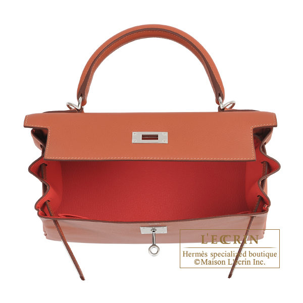 Hermes Red Evercolor Leather Gold Hardware Kelly 28 Bag Hermes