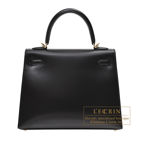 Hermes Kelly bag 25 Sellier Black Box calf leather Gold hardware