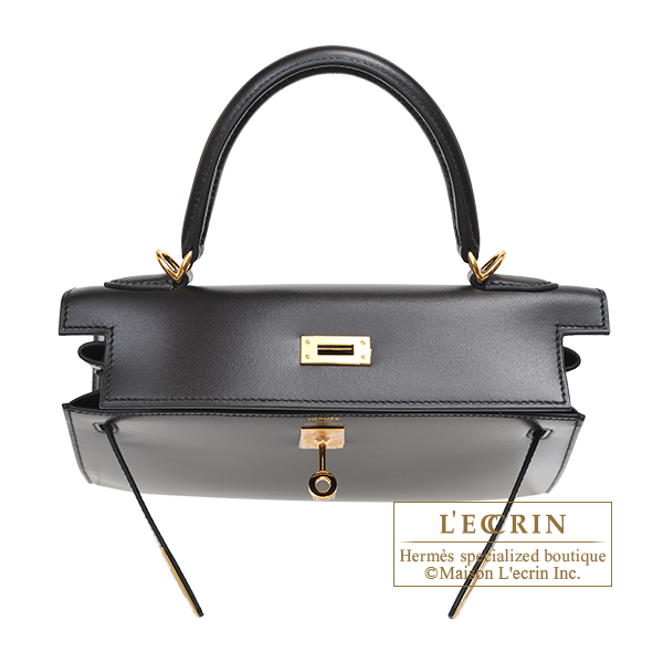 Hermes Limited Edition So Black Calf Box Leather Kelly Pochette