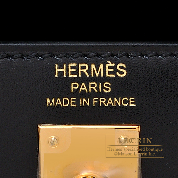 Hermes Kelly bag 25 Sellier Black Box calf leather Gold hardware