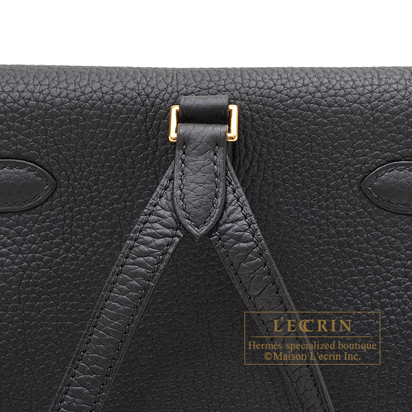 Hermes Kelly Ado PM Black Clemence leather Gold hardware