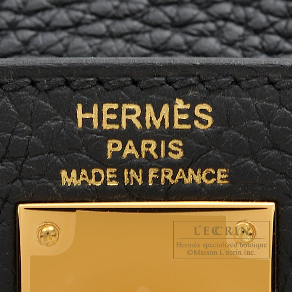 Hermes Kelly Ado Backpack Black Clemence Gold Hardware