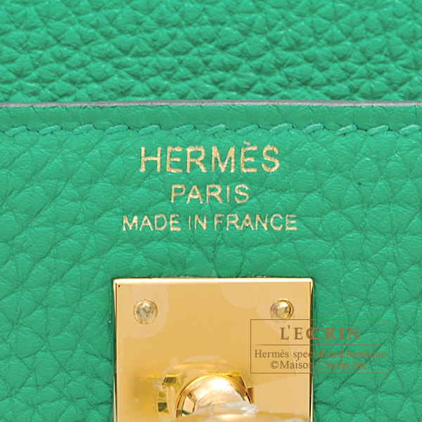 Hermes Kelly Mini Bag Togo Leather Gold Hardware In Teal