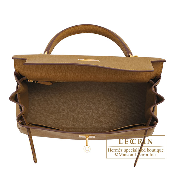 Hermes Kelly 28 Retourne Bronze Dore Togo Gold Hardware - Vendome Monte  Carlo