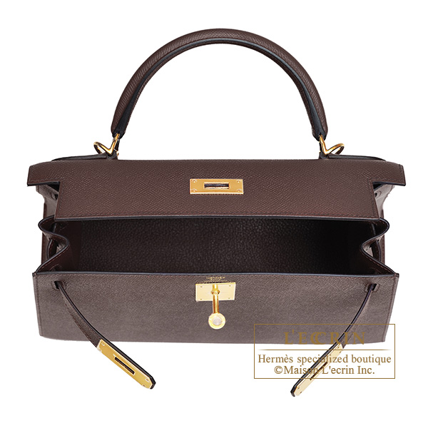 Hermes Kelly bag 28 Sellier Rouge sellier Epsom leather Gold hardware