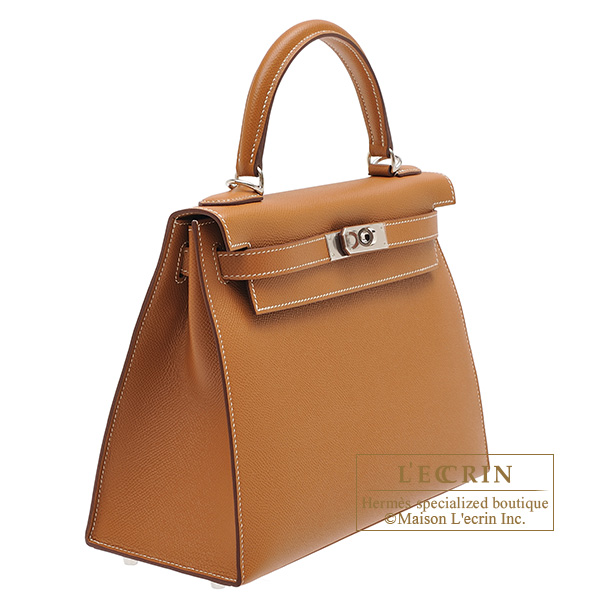 Hermes Kelly bag 28 Sellier Gold Epsom leather Silver hardware