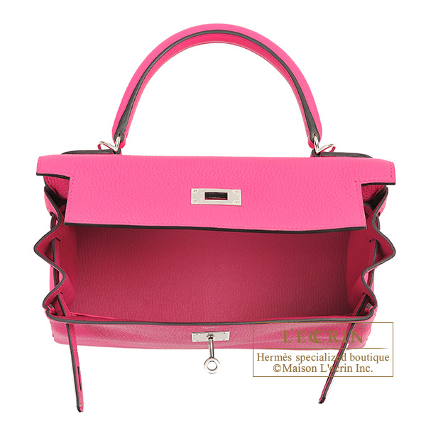 Hermes Rose Tyrien Epsom Leather Evelyne III GM Bag Hermes