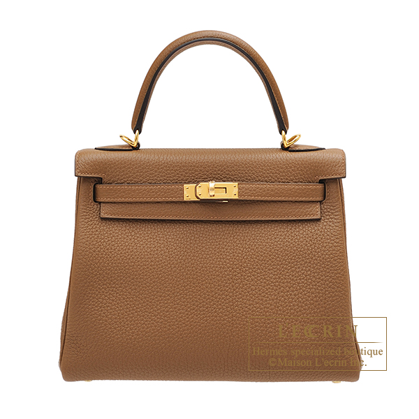 Hermes Kelly Bag Togo Leather Gold Hardware In Brown