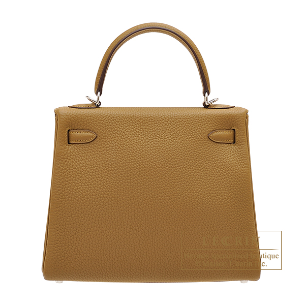 Hermès Kelly Bronze Dore Togo 25 Retourne Gold Hardware, 2021 (Like New), Brown Womens Handbag