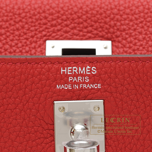 Hermes Kelly bag 25 Retourne Rouge casaque Togo leather Gold hardware