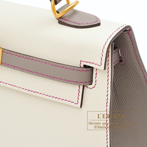 Hermes Mini Kelly Pochette Gris Asphalte Epsom Gold Hardware