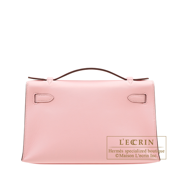 Hermes Kelly Pochette Swift 3Q Rose Sakura SHW Stamp Z