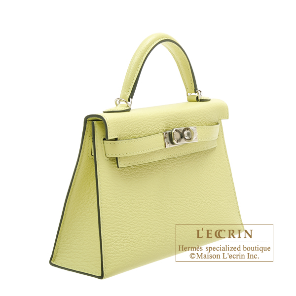 Hermes Mini Kelly 20 Sellier Jaune Bourgeon Bag