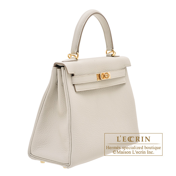 Hermes Kelly bag 25 Retourne Beton Togo leather Gold hardware