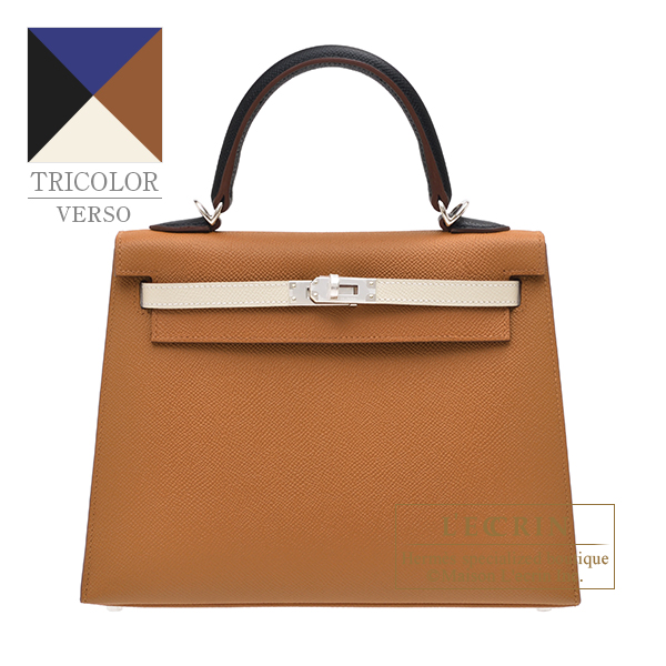 Hermes Kelly Sellier 25 Bleu Brume Epsom Gold Hardware in 2023