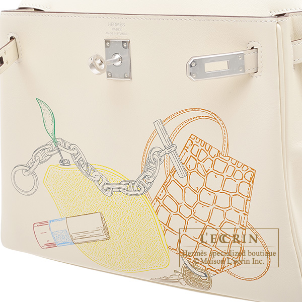 Hermes Kelly 25 Inner Stitch In-N-Out Vaux Swift Nata Z Engraved () Ha in  2023