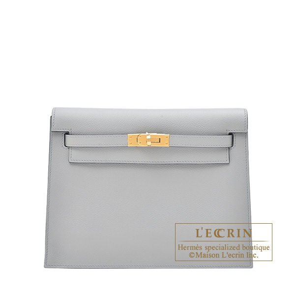 Hermes Kelly Sellier 20 Bleu Glacier Ostrich Gold Hardware