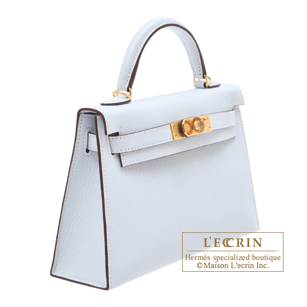 Hermes Kelly 20 Mini Sellier Bleu Brume Epsom Gold Hardware