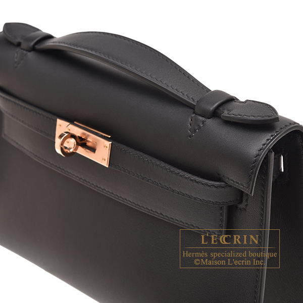 Hermes Kelly Pochette Black Gold Hardware Swift Gold Hardware