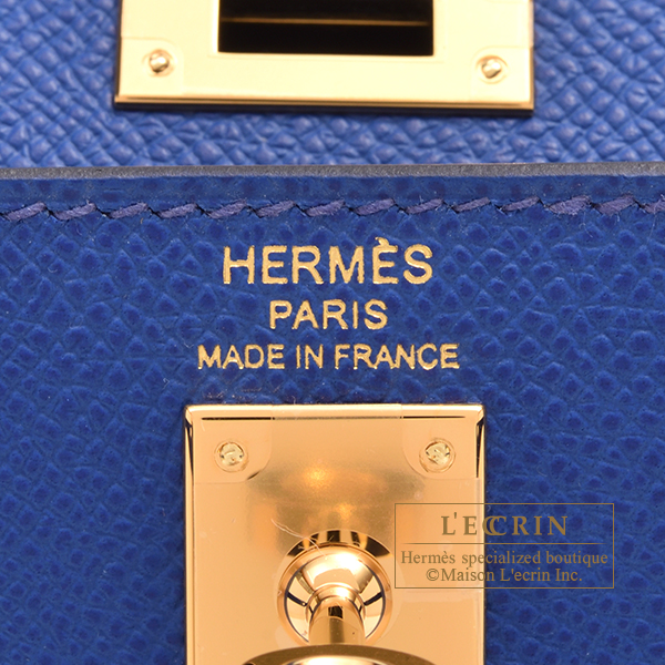 Hermès Kelly 25 In Bleu Royal Epsom With Gold Hardware in Blue