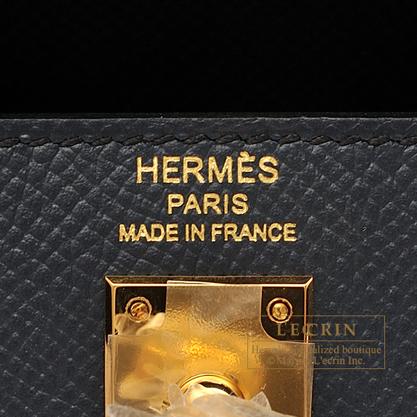 Hermes Kelly 25 Sellier Epsom Blue Indigo Gold Hardware