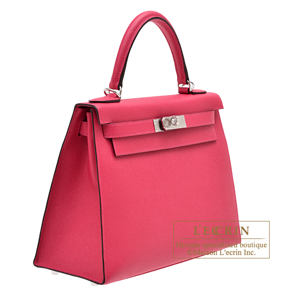 Hermes Framboise Epsom Leather Birkin Sellier 25 Auction