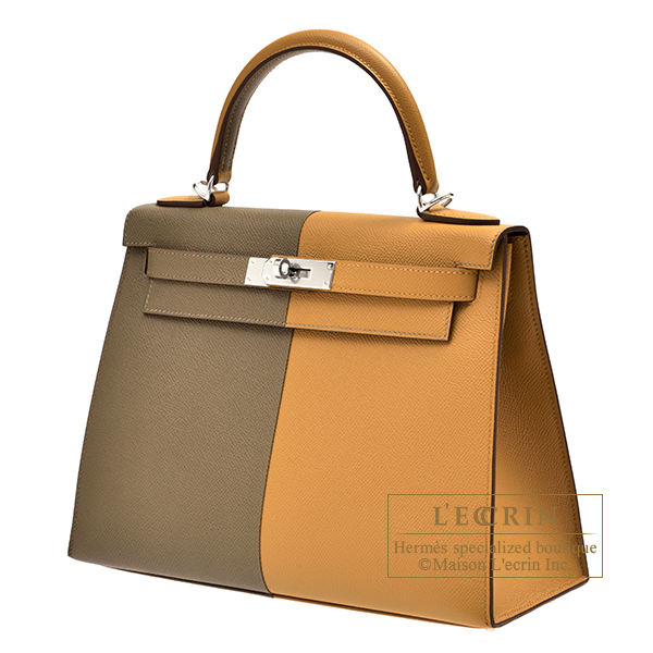 Hermes Kelly Bag Size 28 Epsom Leather in Gold Color with Silk