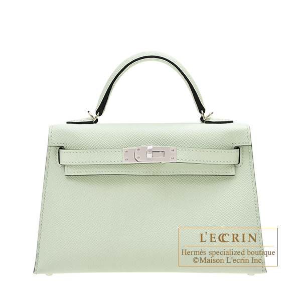 Hermes　Kelly bag mini　Sellier　Vert fizz　Epsom leather　Silver hardware