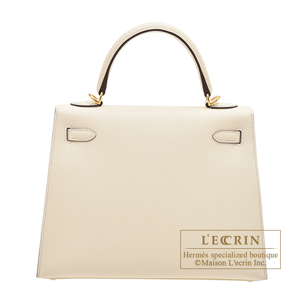 Hermes Kelly bag 25 Sellier Nata Epsom leather Gold hardware