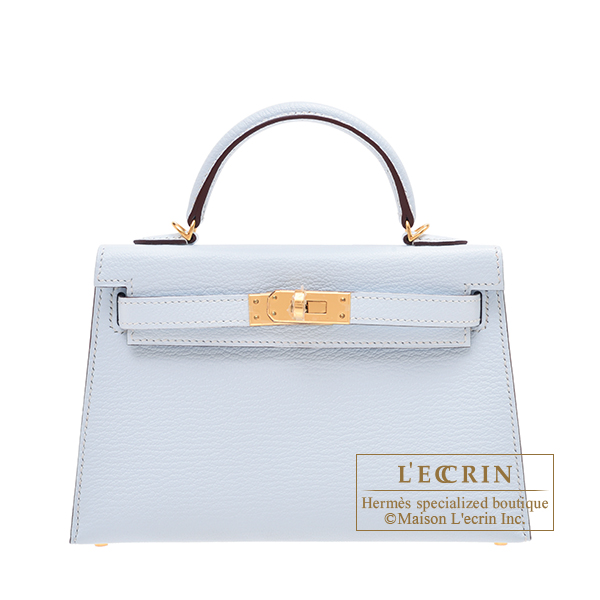 Hermes Kelly 20 Mini Sellier Bag Blue de Royal Chevre Leather Gold