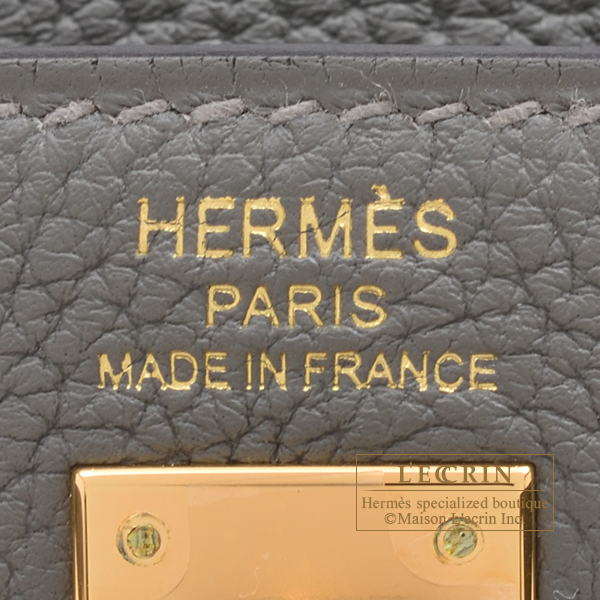 Hermes Birkin 25 Gris Meyer Togo Gold Hardware