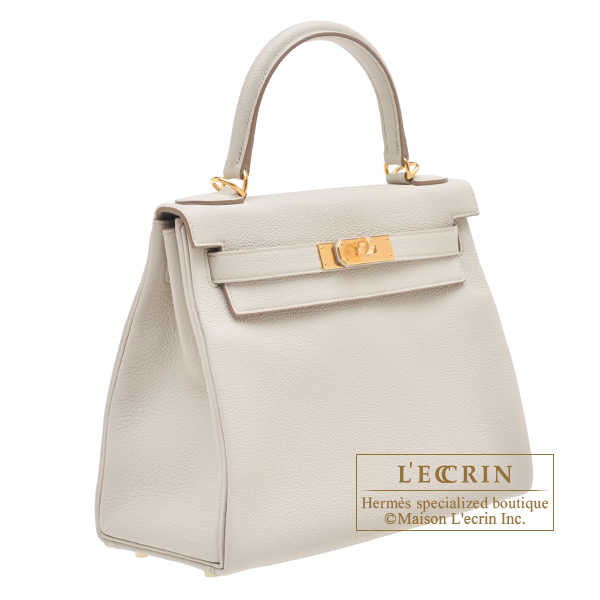 Hermes Kelly Retourne 25 Bag Beton Gold Hardware Togo Leather