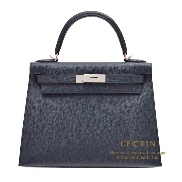 Hermes　Kelly bag 28　Sellier　Blue indigo　Epsom leather　Silver hardware