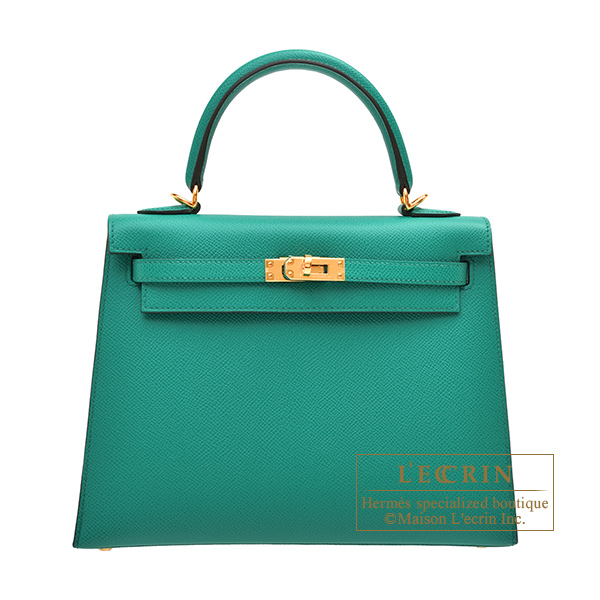 Hermes　Kelly bag 25　Sellier　Vert Jade　Epsom leather　Gold hardware