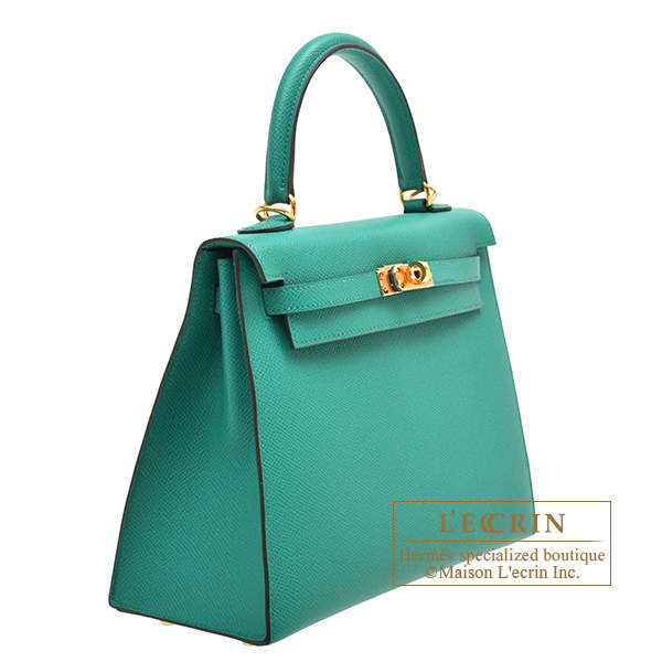 Hermes Birkin 25 Sellier Bag Vert Jade Gold Hardware Epsom Leather