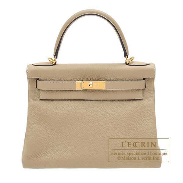 Hermes　Kelly bag 28　Retourne　Trench　Clemence leather　Gold hardware