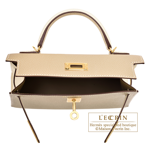 Hermes Personal Kelly bag mini Sellier Trench/ Nata Epsom leather
