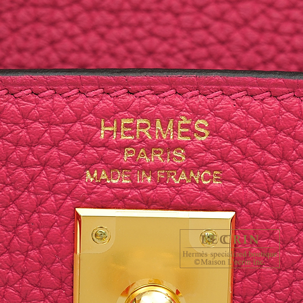 Hermes Kelly Bag Ostrich Leather Gold Hardware In Red