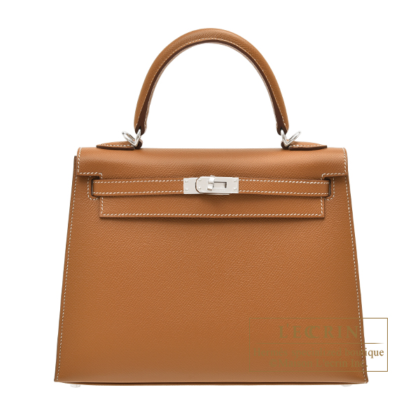 Hermes　Kelly bag 25　Sellier　Gold　Epsom leather　Silver hardware