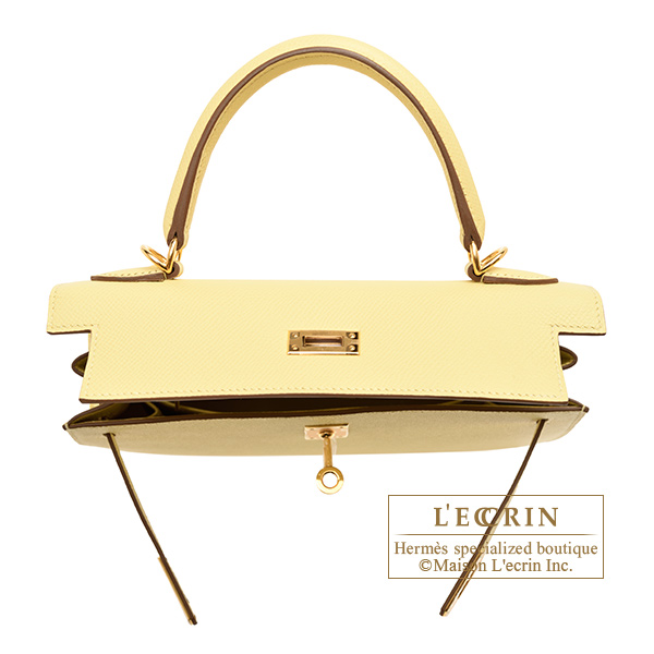 Hermès Kelly 25cm Sellier Veau Epsom 1Z Jaune Poussin Gold Hardware