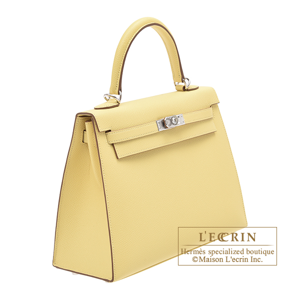 Hermes Jaune Poussin Yellow Sellier Epsom Gold Hardware Kelly 25 Handbag Bag