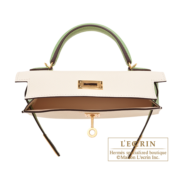 Hermes Kelly Mini Vert Criquet Epsom GHW, Mini Everlyne Black