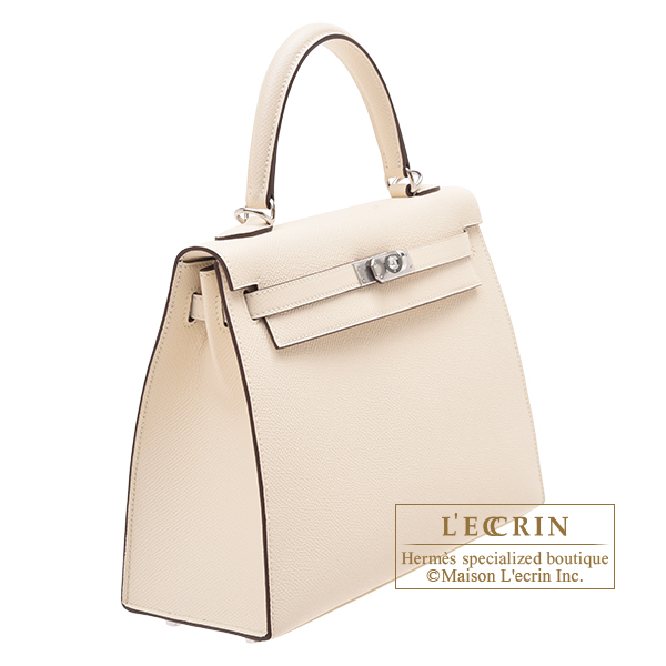 Hermes Special Order HSS Birkin 25 Sellier Craie and Sesame Gold Hardware  Epsom Leather