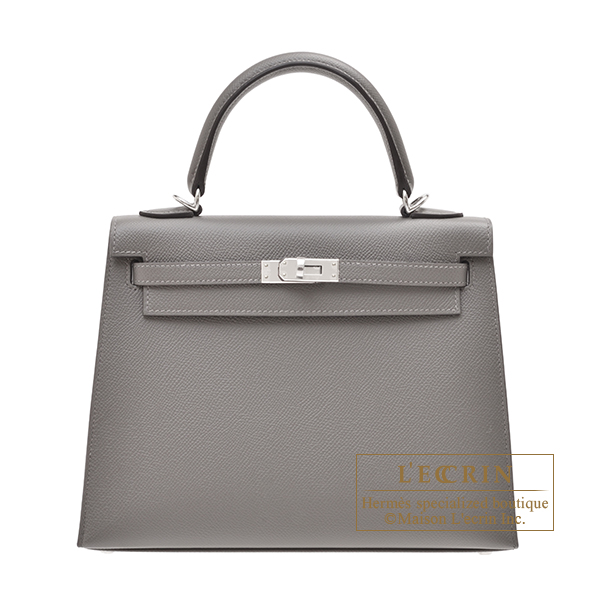 Hermes Gris Meyer Sellier Birkin 25 Handbag