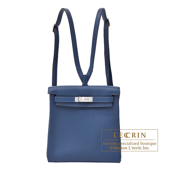 Hermes Kelly Ado PM Deep blue Clemence leather Silver hardware