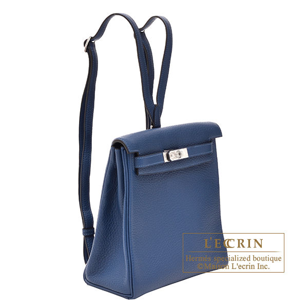 Hermes Kelly Ado PM Deep blue Clemence leather Silver hardware