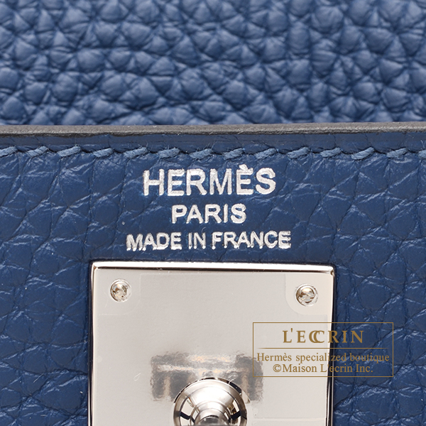 Hermes Kelly Ado PM Deep blue Clemence leather Silver hardware